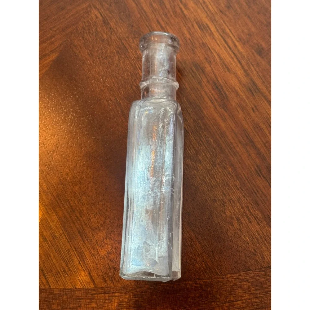 Antique VTG Apothecary Clear Glass Bottle Trio Hazel Atlas Lot set of 3 decor